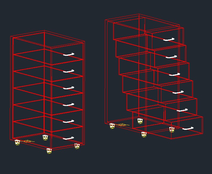 Cassettiera Ikea in 3D